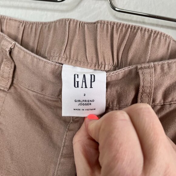 Gap Girlfriend Cargo Jogger Pants Warm Golden Brown Size 2 100% Cotton - Picture 9 of 12